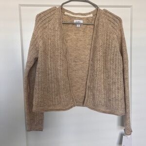 NWT Croft & Barrow M Beige Sparkly Cardigan Sweater